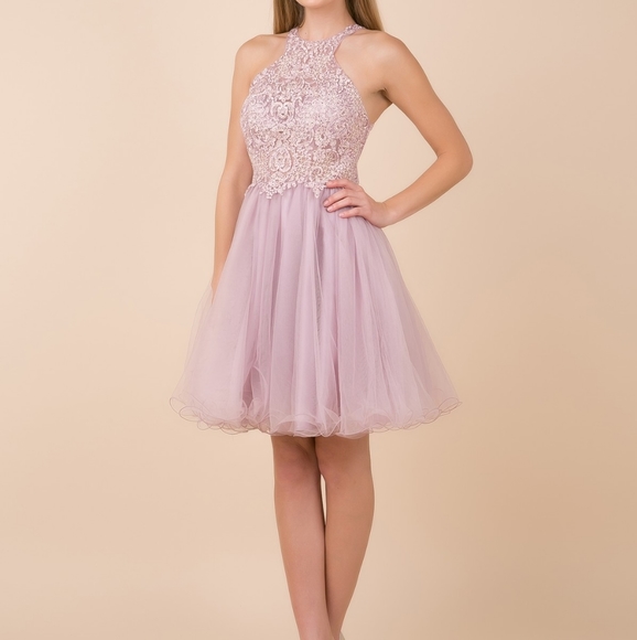 Tulle formal evening gown embroidered - Picture 5 of 7